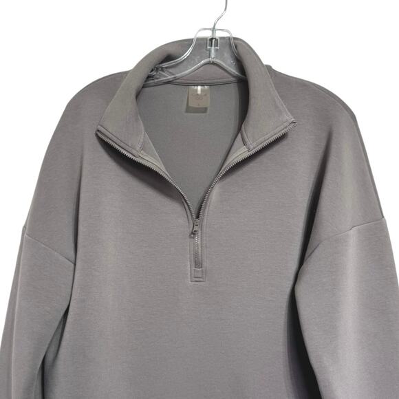 CALIA Women's Soft Scuba 1/4 Zip Relaxed Sweatshirt Gauntlet Gray Size Large - Picture 6 of 10